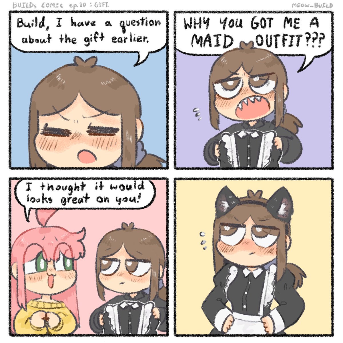 MeowBuild's tweet photo. MAID BIBUILD IS REAL! #BuildsComic https://t.co/DvJ4Tpgjct