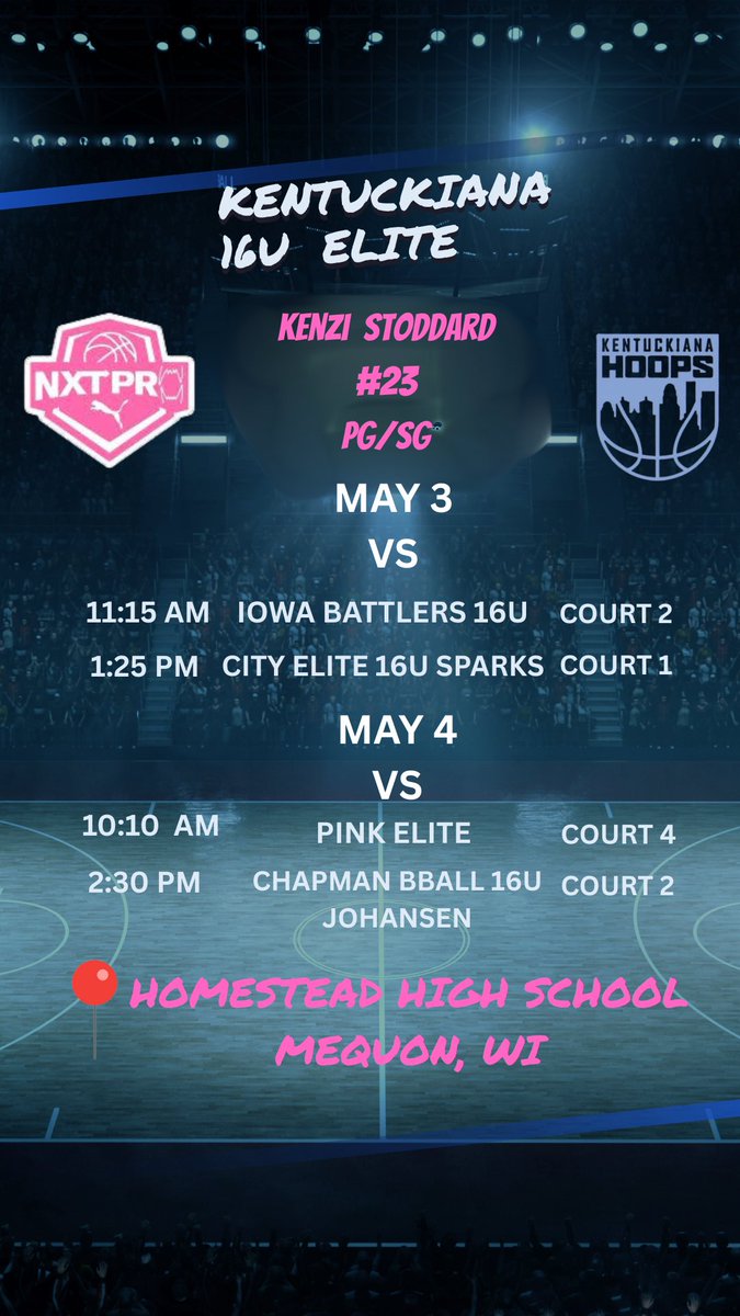 Kenzi Stoddard (@kenzi4415) on Twitter photo Headed to Milwaukee,Wisconsin this weekend in our first PUMA Session! Come see me & my team play. <a href="/coach_wathen/">Coach Wathen</a> <a href="/KYIN_Hoops_GBB/">Kentuckiana Hoops Girls AAU</a> <a href="/MBoyd66/">Coach Boyd</a> <a href="/PUMAHoops/">PUMA Basketball</a> <a href="/PRO16G/">NXTPRO Girls League</a> <a href="/alyxwhite_/">Alyx White</a> Headed to Milwaukee,Wisconsin this weekend in our first PUMA Session! Come see me & my team play. <a href="/coach_wathen/">Coach Wathen</a> <a href="/KYIN_Hoops_GBB/">Kentuckiana Hoops Girls AAU</a> <a href="/MBoyd66/">Coach Boyd</a> <a href="/PUMAHoops/">PUMA Basketball</a> <a href="/PRO16G/">NXTPRO Girls League</a> <a href="/alyxwhite_/">Alyx White</a>