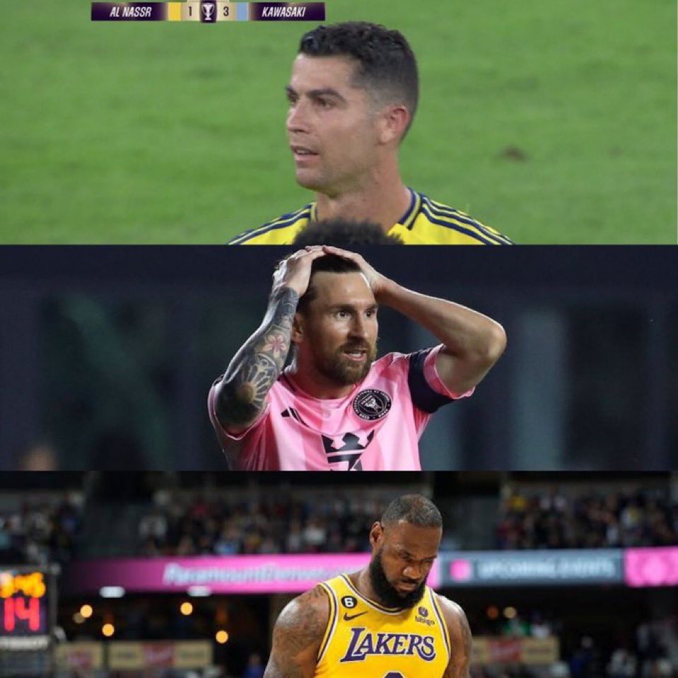 Cristiano Ronaldo, Lionel Messi e LeBron James foram eliminados no mesmo dia.

É galera, nossa infância tá acabando mesmo.