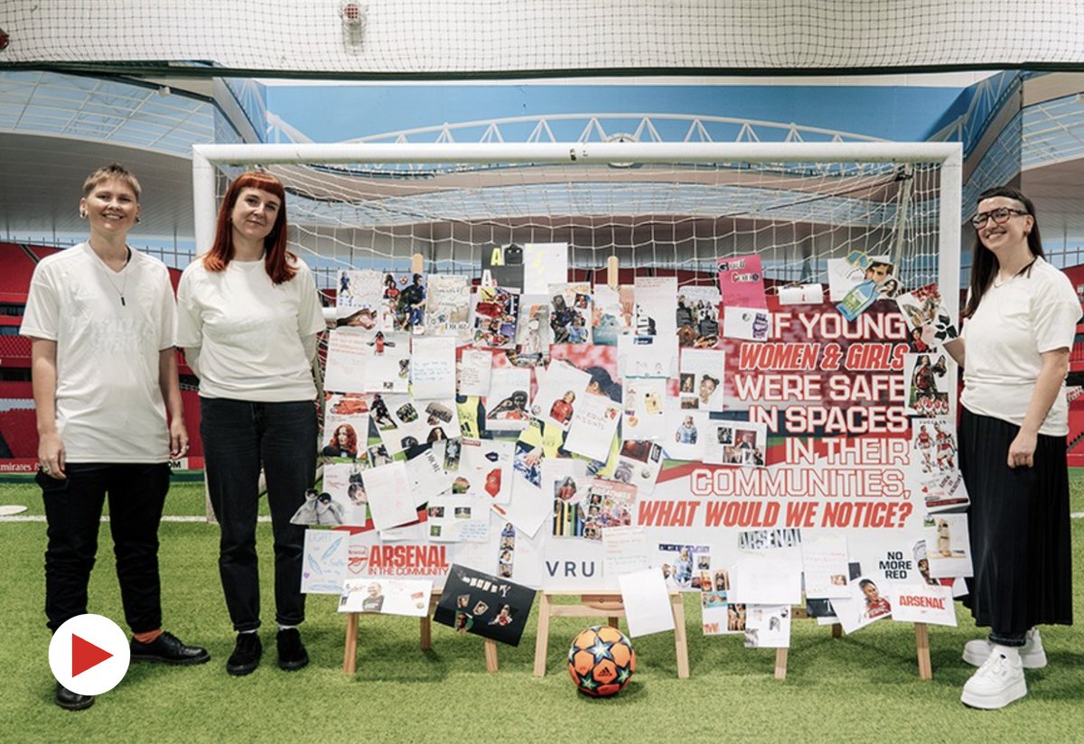 Thanks to <a href="/Arsenal/">Arsenal</a> #NoMoreRed for the great video of the event we participated in with young people back in December. Can't wait for more opportunities in the Islington community, connecting with young women &amp; girls about what makes spaces safe for them: arsenal.com/news/community…