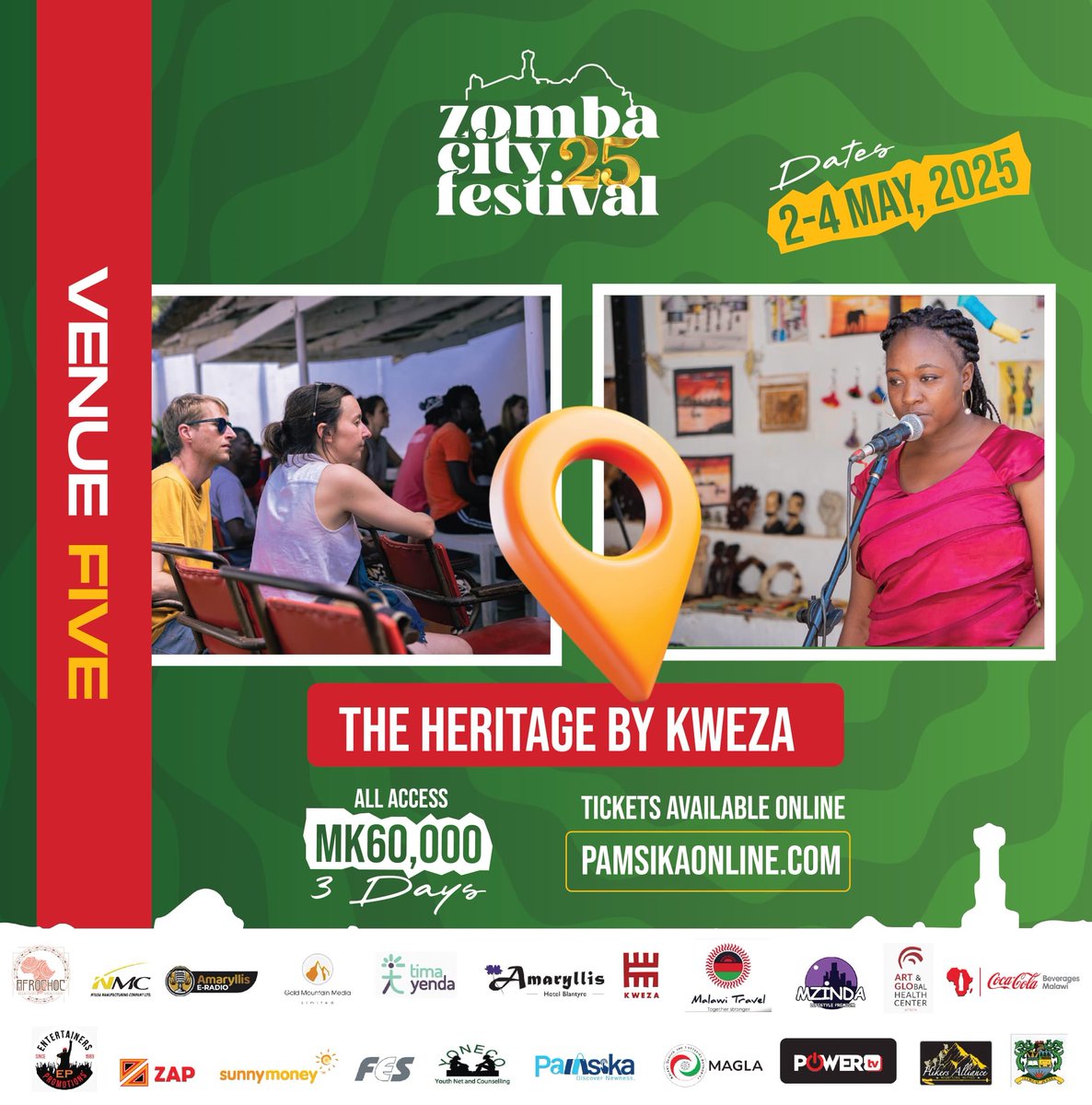Zomba, we’re coming with the vibes! Catch the full Kweza experience at the Heritage Centre:
• Writers’ Circle
• Busk Open Stage
• Calabash Session
• Silent Poetry
Get your tickets and meet us at Zomba City Festival — The city comes alive tomorrow! Don't miss it!.