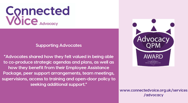 We are delighted to have been awarded the Quality Performance Mark (QPM) for a further 3 years. We'd like to share some feedback from the assessment. Delivering a quality service and seeing the positive impact it can make to people who use our service really matters to us.