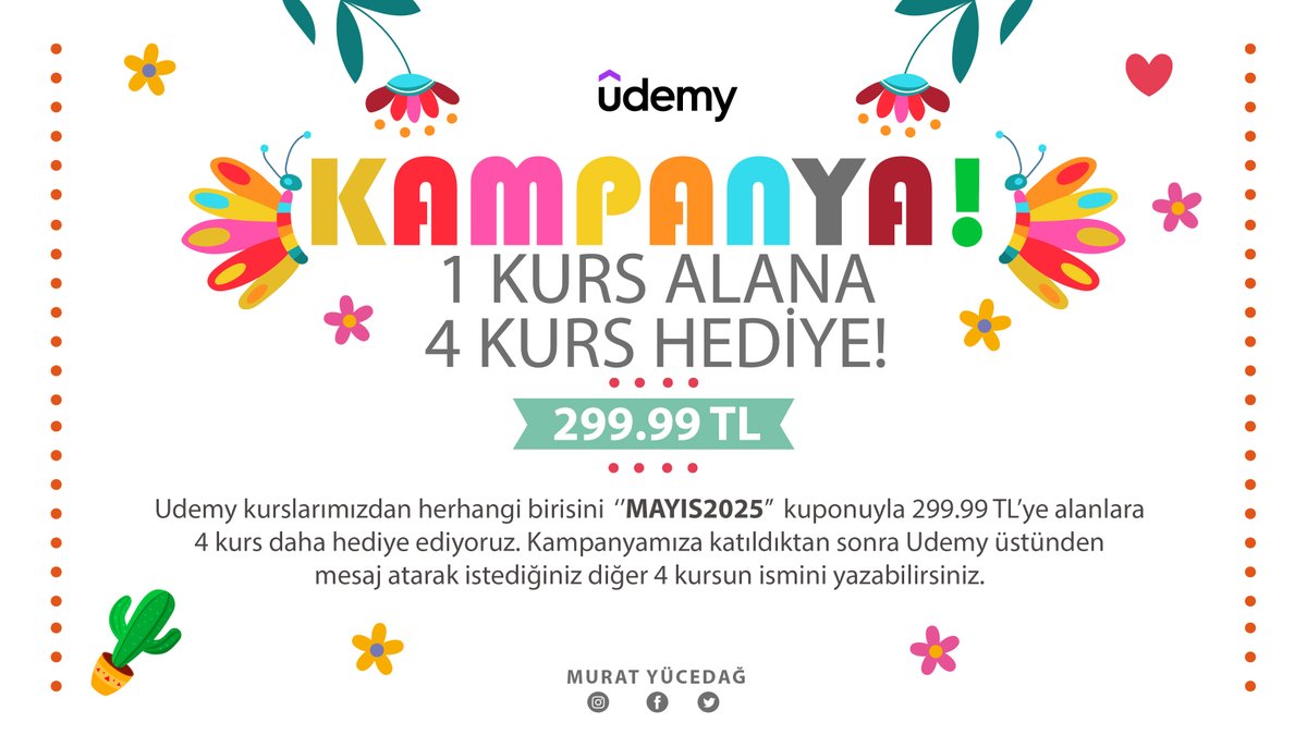 ☕ Zincir kahvecilerde bir bardak kahve artık 150-200 TL arası…
💔 Gönlümüz bu fiyatların düşmesinde ama biz ne yapıyoruz?
✅ 1 bardak kahve fiyatının 3’te 1’ine,
🎓 20-30-40-50 hatta 60 saatlik kursları satışa sunuyoruz!
📚 Udemy’de tam 26 kursum var!
🎯 Bu kursların tamamında