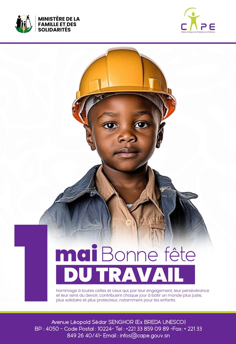 Bonne fête du Travail !
#FeteDuTravail #1erMai #Engagement #CapeSénégal
