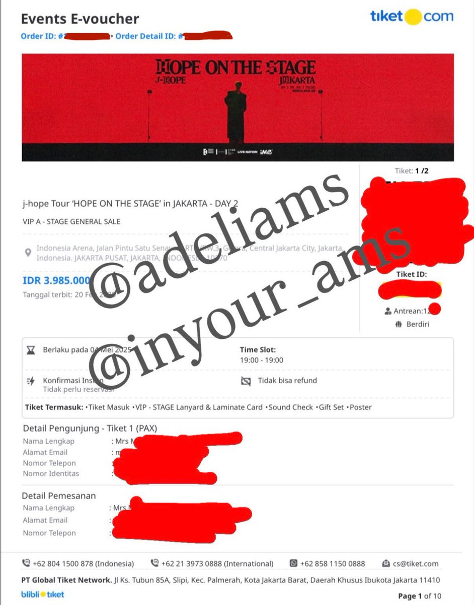 Army, please help me WTS Hope On The Stage Jakarta 2 Tiket VIP A Day 2 QN 12xx punyaku dan temen. Dijual krn mau upgrade. CoD di venue hari Jumat-Minggu udah dituker jadi wristband dan VIP Gifts. Negotiable dan TRUSTED. Cek aja akunku real pic, just genuinely need help 🥹 Thanks!