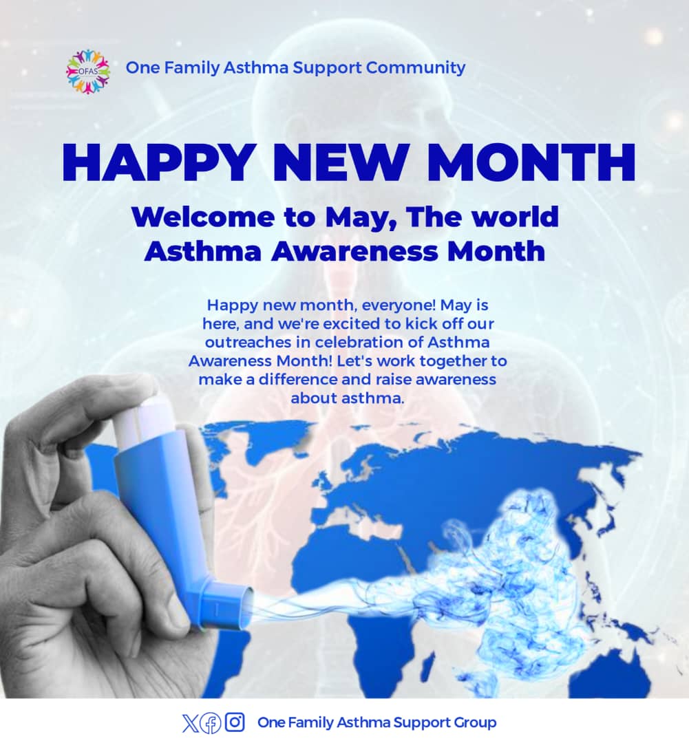 OneFamilyAsthma's tweet photo. "May is here! Let's breathe easy and raise awareness for asthma. Wishing you a healthy and happy month!
#AsthmaAwarenessMonth
#BreatheEasy"
#HappyNewMonth
#OFASCommunity https://t.co/cP7NffCUM6