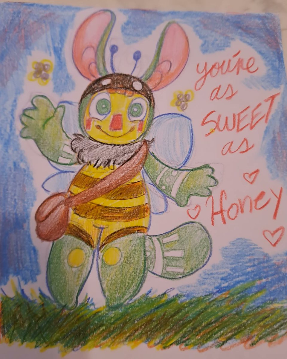 Sinta13_doll's tweet photo. Little Dusty dressed as a bee
@BedtimeDG 
#figment #figmentgame #bedtimedigitalgames #myartwork #myart #traditionalart #artwork https://t.co/44se7qvWbP