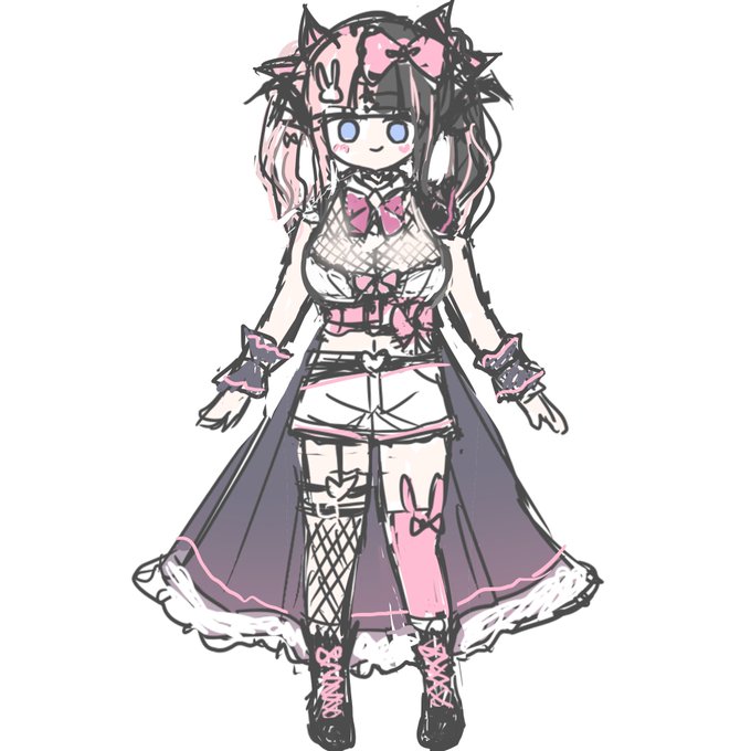 VTuber立ち絵のラフできた!!
1週間くらいかけてめちゃくちゃ細かく描いていきます!✨ 