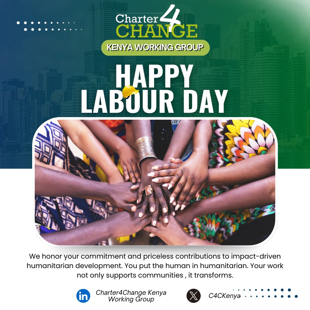 Real change is not achieved by policy alone; it is driven by commitment. Charter for Change Kenya Working Group salutes the labour of love behind every local solution, every frontline response, and initiative. You put the human in humanitarian. 
#HappyLabourDay2025 
#C4CKenya