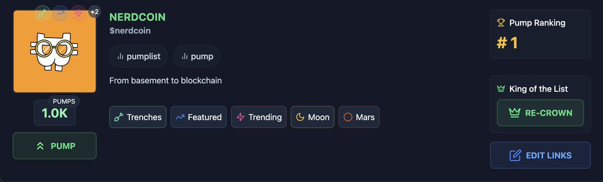 Nerdcoinsoll's tweet photo. Good morning $nerdcoiners!
So excited to share with you guys another milestone that's been completed!

We have received 1k votes and are trending #1 on pumplist!

Slow and steady wins the race. 

#memecoin #nerdcoin $nerdcoin #memecoin100x #pumfun #1000XGEM #1000X https://t.co/hdkXI0oA3l