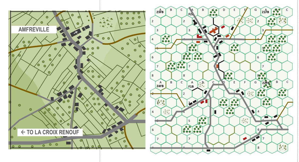 Todays design work on the map concept for Amfreville 1944 - Starter Kit.