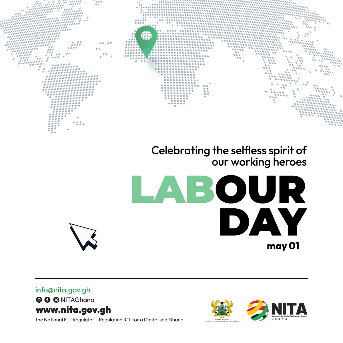 NITAGhana's tweet photo. Happy Labour to all workers #WeAreNITA #DigitalGhana #WeAreWorkers https://t.co/ewInC0m5eG
