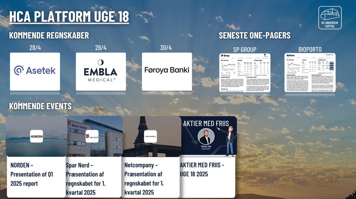 🇩🇰Dagens aktienyheder 01/05: Netcompany, DS NORDEN, Columbus og Spar Nord

Læs dagens aktienyheder her: inderes.dk/analyst-commen…

Disclaimer: HC Andersen Capital modtager betaling fra de nævnte selskaber for en digital IR/Corporate Visibility abonnementsaftale. /Jesper Thomsen, d.