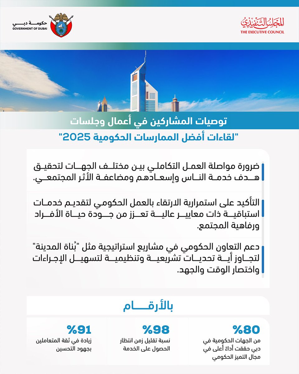 توصيات لقاءات أفضل الممارسات الحكومية 2025