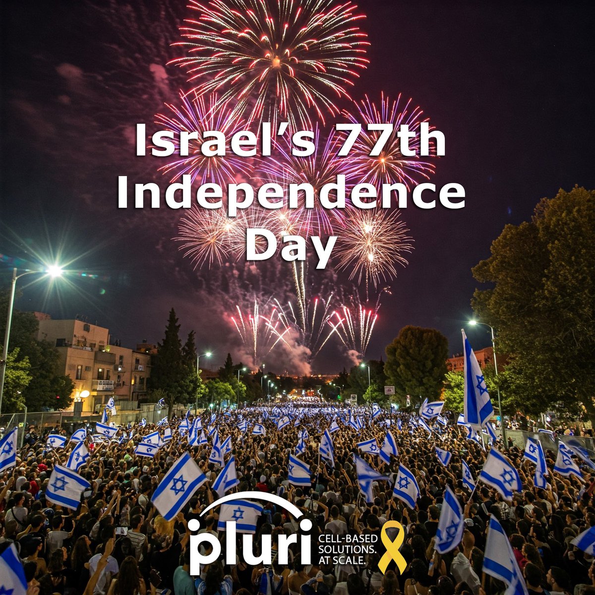Pluri (@pluribiotech) on Twitter photo Happy 77th Independence Day, Israel!
Today, we proudly celebrate 77 years of Israeli independence—a story of resilience, determination, and innovation unlike any other.
#YomHaatzmaut #Israel77 #IndependenceDay #ProudlyIsraeli #InnovationNation #BringThemHomeNow #Pluri Happy 77th Independence Day, Israel!
Today, we proudly celebrate 77 years of Israeli independence—a story of resilience, determination, and innovation unlike any other.
#YomHaatzmaut #Israel77 #IndependenceDay #ProudlyIsraeli #InnovationNation #BringThemHomeNow #Pluri