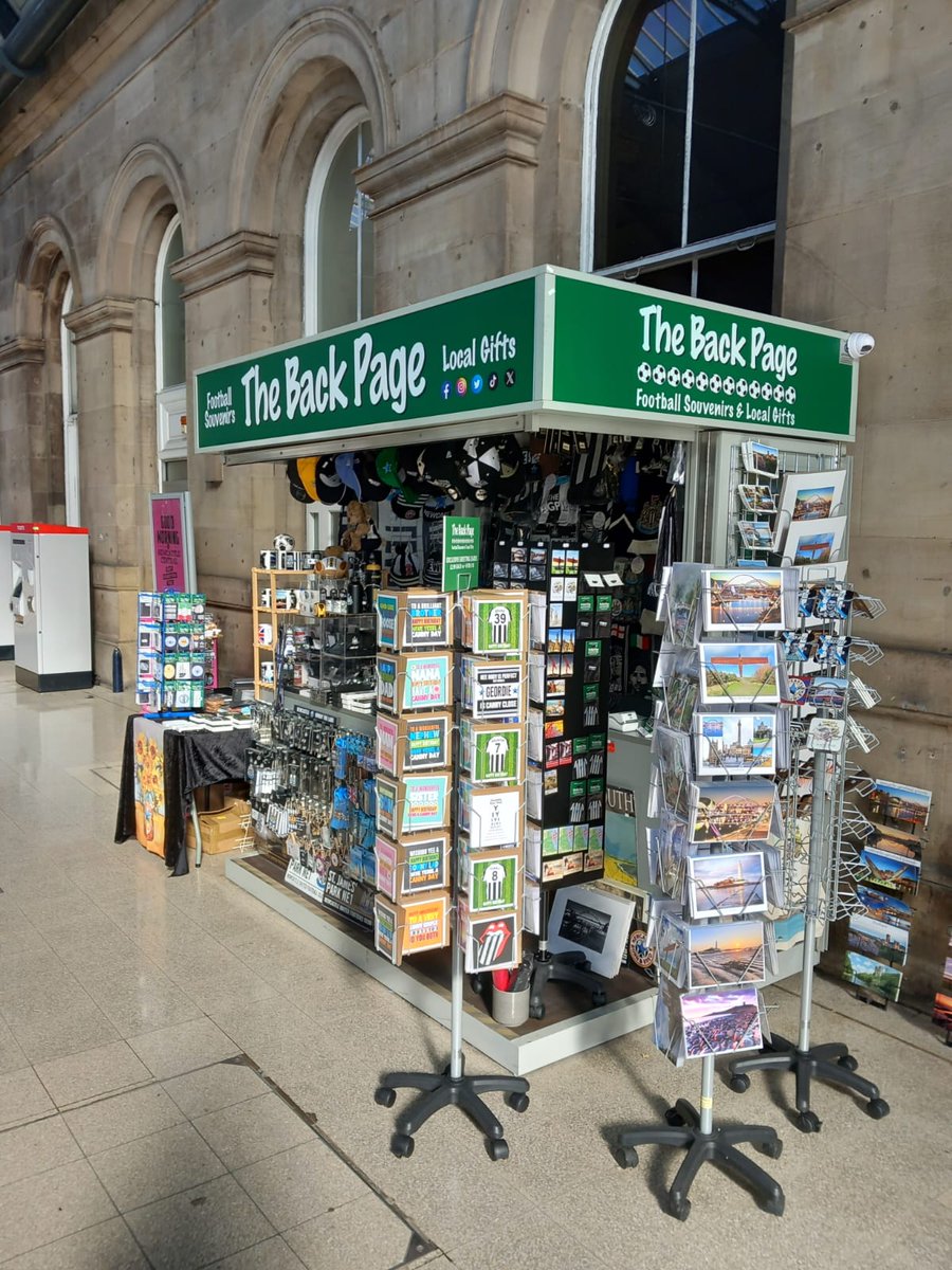 Good morning from the newest location of The Back Page - Newcastle Central Station! Our fifth store, following on from St Andrew's Street, MetroCentre, Eldon Square and Cramlington. Open seven days a week for your football souvenirs and local gifts. Come see us! <a href="/ChronicleLive/">The Chronicle</a>
