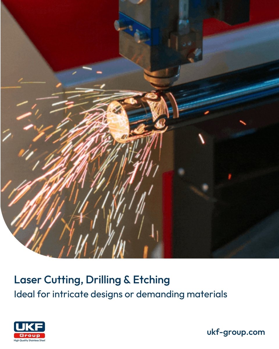 UKFGroup's tweet photo. From cutting to drilling, notching, and etching, our laser does it all, streamlining your production process.
View our valued added services on our website:
https://t.co/RyFdDqDb8L
#UKFGroup #StainlessSteel #MetalProcessing #SteelSupply #StainlessProcessing https://t.co/wmsP9slU8K