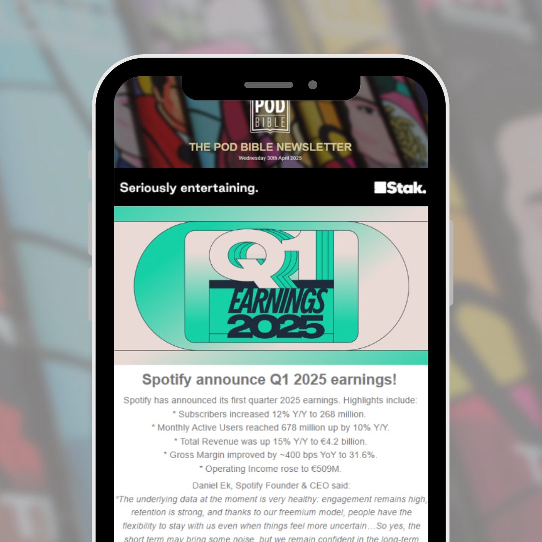 podbible's tweet image. NEWSLETTER #263!
@Spotify announce Q1 2025 earnings!...PLUS The @louistheroux Podcast is coming back for season five on 8th May…
READ NOW: mailchi.mp/podbiblemag/po…
#Podcast #Podcasts #PodcastNewsletter #PodcastRecommendations #spotify #louistheroux