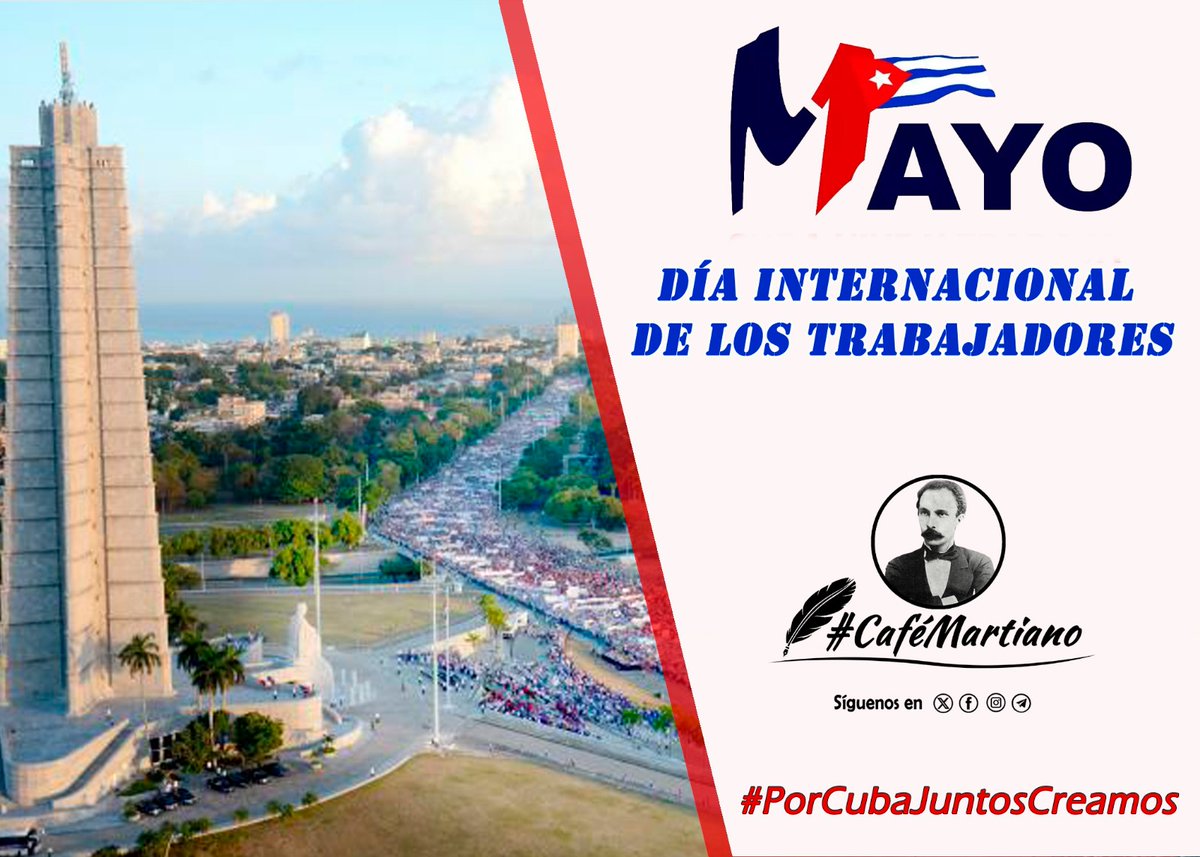 🇨🇺| Felicidades Pueblo de Cuba!! 
¡¡Ya estamos en Primero de Mayo!!  "¡¡Somos invencibles soldados de la Patria!!

#PorCubaJuntosCreamos