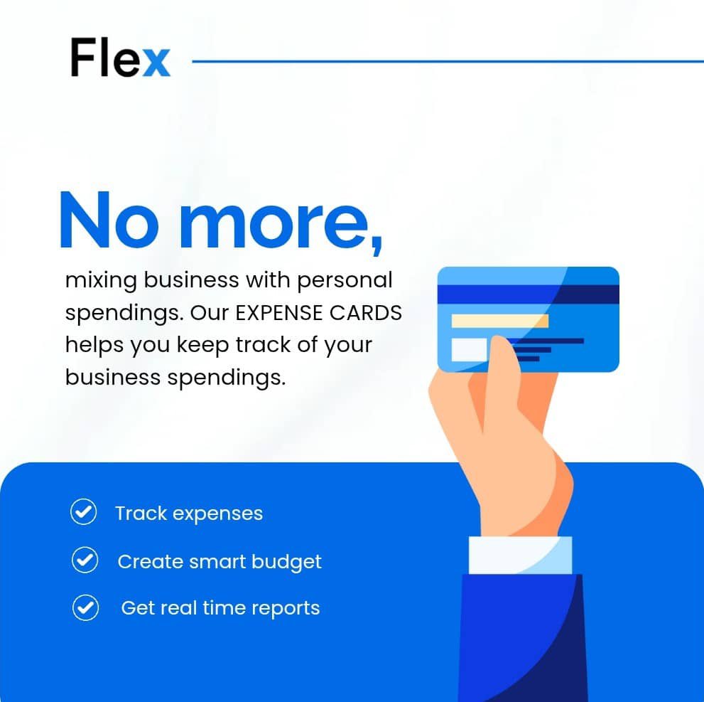 Mrfizzy_10's tweet photo. Say goodbye to mixing personal and business spending. Flex Expense Cards help you stay on top of your business expenses with ease.
@useflexfi handles the tracking automatically so you can focus on what matters.
#FlexFinance https://t.co/V70yBniJy6