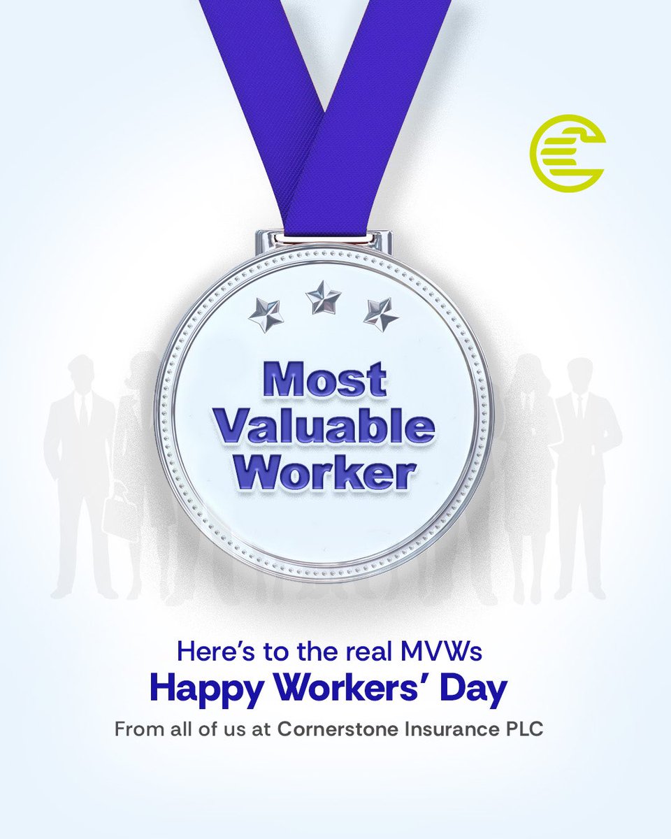 cornerstone_ng's tweet photo. Today, we celebrate the passion, dedication, and resilience of every worker.

Happy Workers Day from all of us at Cornerstone Insurance PLC

#HappyWorkersDay #CornerstoneInsurancePlc #TheFutureAssured https://t.co/4Mc8yxH7U0