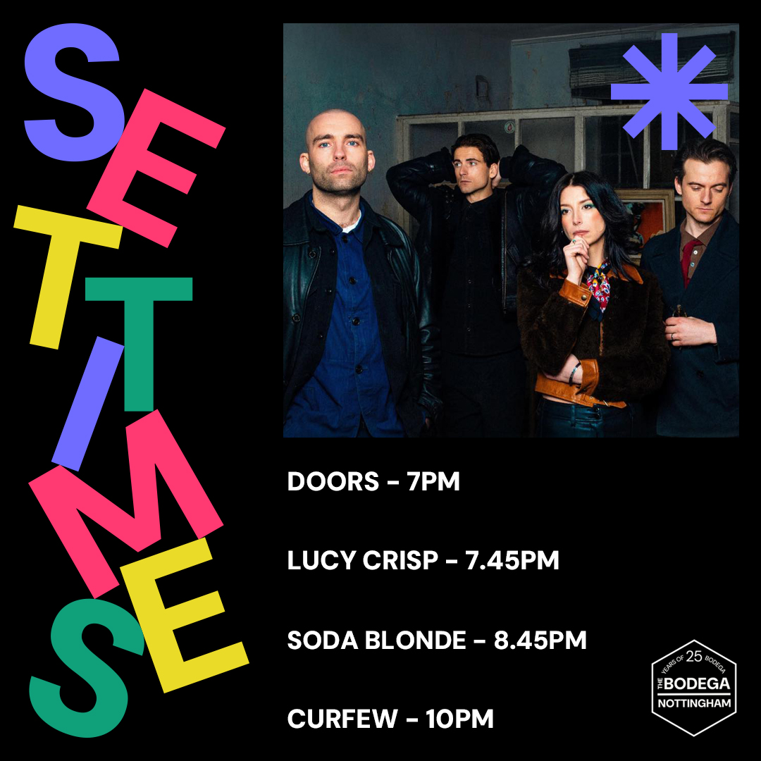 The Bodega (@bodeganotts) on Twitter photo SET TIMES
It's <a href="/sodablonde/">Soda Blonde</a>'s turn to rock the gaff on this lovely Bank Holiday Sunday! They'll bring bags of sunny indie-pop, along with support act <a href="/lucycrisp_/">Lucy Crisp</a>.
Stick around for our extra special club night afterwards too, 'Ctrl + Alt + Repeat'. Wall-to-wall indie BANGERS! SET TIMES
It's <a href="/sodablonde/">Soda Blonde</a>'s turn to rock the gaff on this lovely Bank Holiday Sunday! They'll bring bags of sunny indie-pop, along with support act <a href="/lucycrisp_/">Lucy Crisp</a>.
Stick around for our extra special club night afterwards too, 'Ctrl + Alt + Repeat'. Wall-to-wall indie BANGERS!