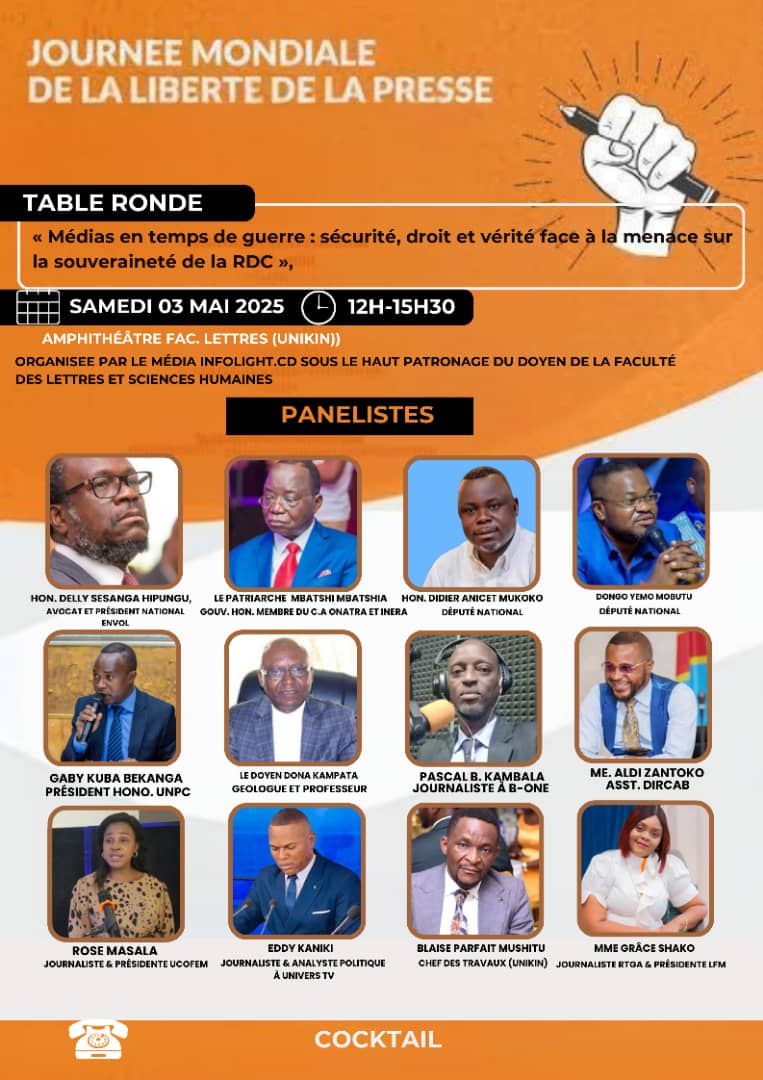 JEROME TV ENVOL (@jeromek95071) on Twitter photo Une journée mondiale de la liberté de la presse visant les médias en de la guerre : sécurité, droit et vérité de la menace sur la souveraineté de la RDC et le président <a href="/DSESANGA/">Delly SESANGA HIPUNGU</a> sera présent et que vive <a href="/ENVOL_KINSHASA1/">ENVOL RDC COORDINATION DE KINSHASA</a>
<a href="/KabueRodman/">Kabue Christian Rodman</a>
<a href="/KantangaRo25164/">FELLY RONSARD KANTANGA</a>
<a href="/jerometv/">JeromeTV</a> Une journée mondiale de la liberté de la presse visant les médias en de la guerre : sécurité, droit et vérité de la menace sur la souveraineté de la RDC et le président <a href="/DSESANGA/">Delly SESANGA HIPUNGU</a> sera présent et que vive <a href="/ENVOL_KINSHASA1/">ENVOL RDC COORDINATION DE KINSHASA</a>
<a href="/KabueRodman/">Kabue Christian Rodman</a>
<a href="/KantangaRo25164/">FELLY RONSARD KANTANGA</a>
<a href="/jerometv/">JeromeTV</a>