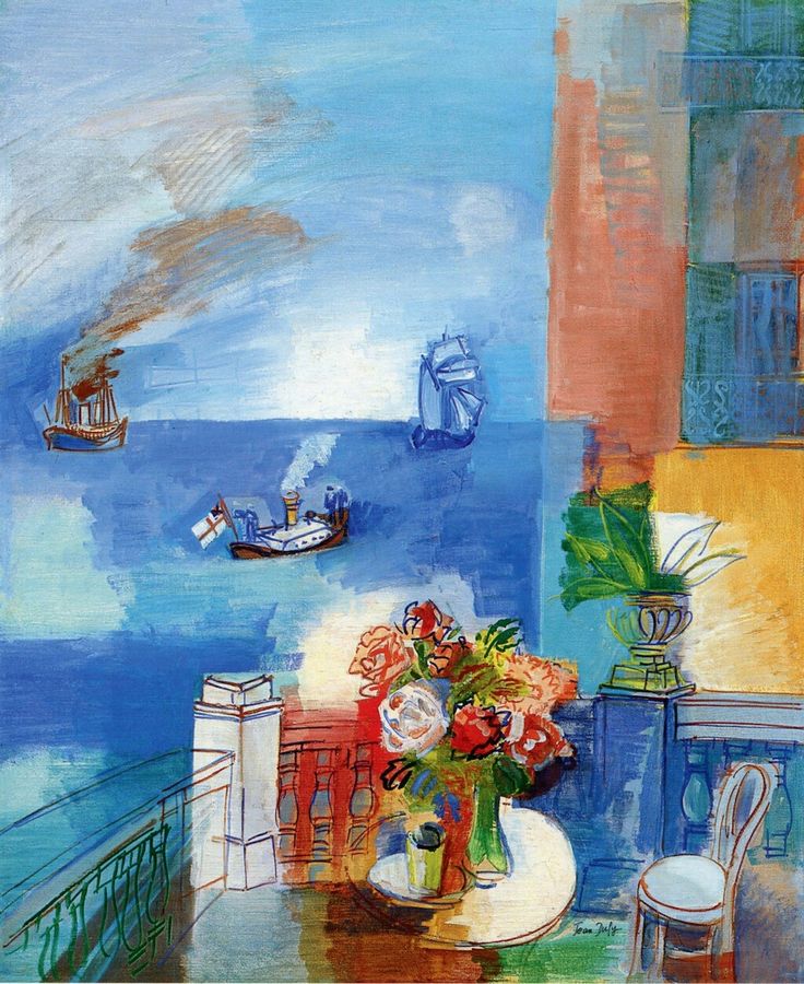 Jean Dufy 
Terrasse fleurie à Villefranche-sur-Mer, 1926