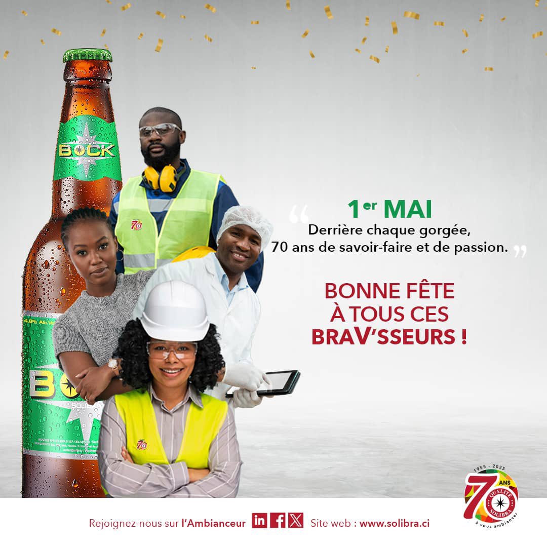 Bonne fête du travail à tous nos BRAV’SSEURS !

#1erMai #FeteDuTravail #SOLIBRA70Ans
