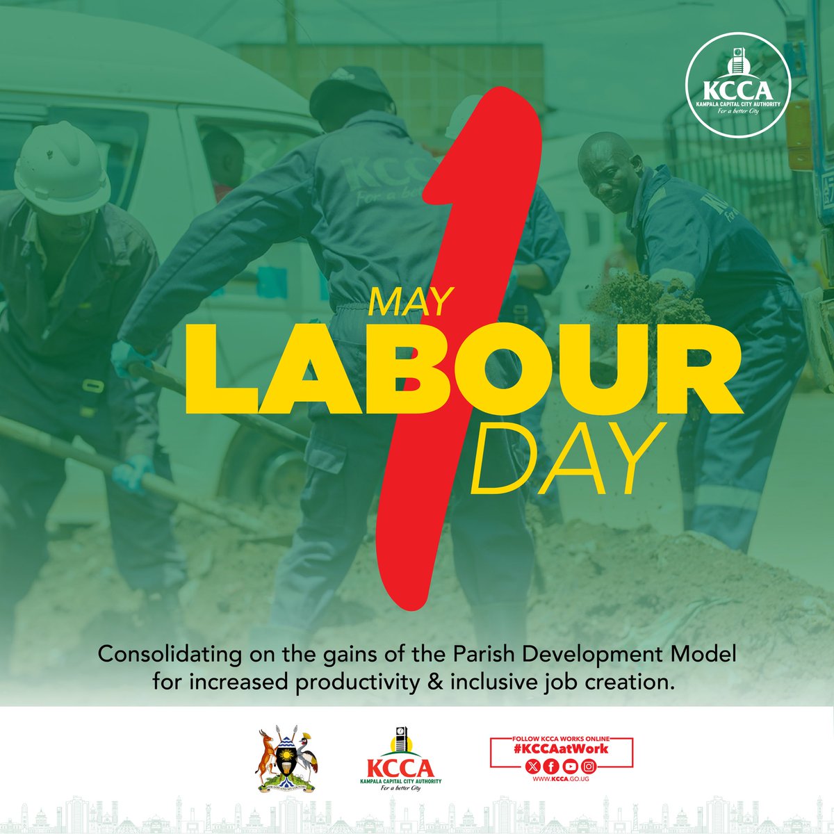 To all frontline workers who work diligently #ForACleanerCiry, Happy #LabourDay.

#KCCAatWork
#ForABetterCity