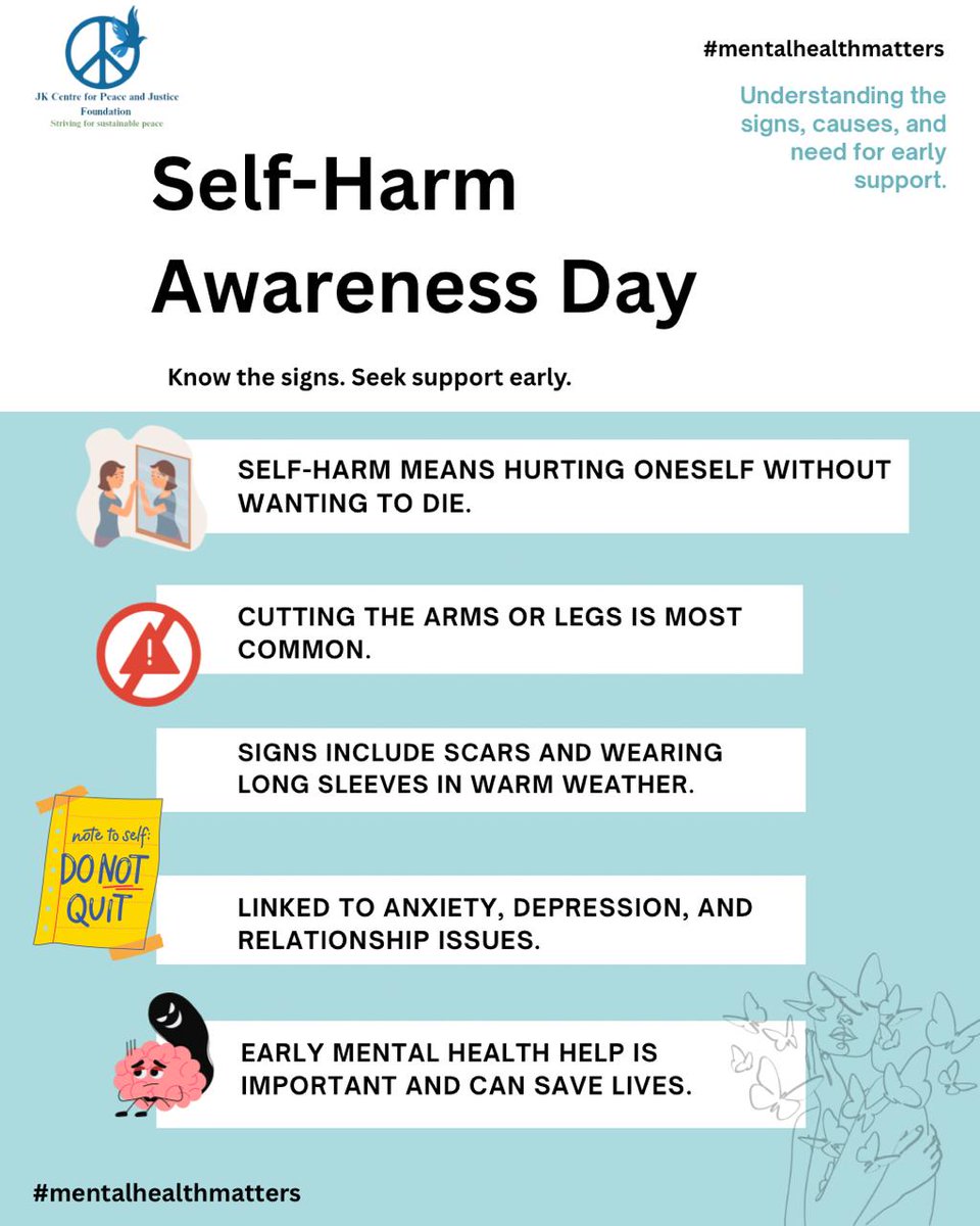 JK Centre for Peace & Justice (JKCPJ) Foundation (@jkcpj_official) on Twitter photo Behind every scar is a story untold. Let’s break the silence, not the skin. Support mental health, speak up, and stand with those who suffer in silence. #SelfCareMatters #MentalHealthMatters <a href="/ShaziaShafi5/">Shazia Shafi</a> <a href="/ListenNadir/">Nadir Ali 🚀</a> Behind every scar is a story untold. Let’s break the silence, not the skin. Support mental health, speak up, and stand with those who suffer in silence. #SelfCareMatters #MentalHealthMatters <a href="/ShaziaShafi5/">Shazia Shafi</a> <a href="/ListenNadir/">Nadir Ali 🚀</a>