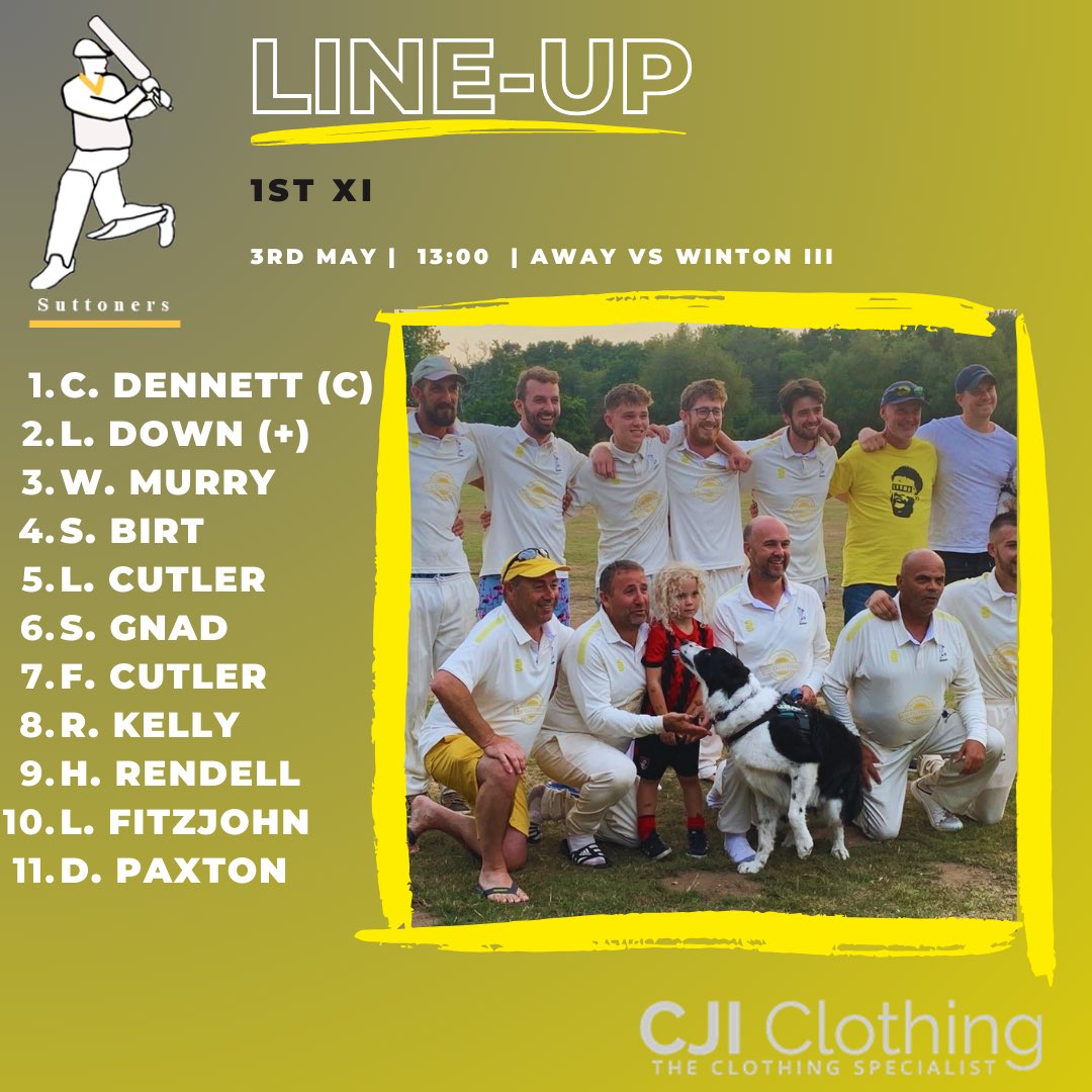 SuttonersCC's tweet photo. SEASON OPENER
Itโs a strong 1st team after great availability, and the 2s see some familiar names with TWO father/son relationships in the lineup.
๐ก๐ก
#DHBA
#UpTheSutts https://t.co/Cz1h0pChIB