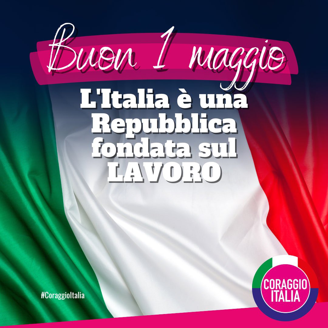 🇮🇹 L'Italia è una Repubblica fondata sul LAVORO.
Il 1° maggio è la festa di tutti i lavoratori, dipendenti, imprenditori, autonomi, di chi il lavoro lo cerca, di chi ha lavorato tutta la vita e di chi è impegnato a difenderlo.

Buona festa a tutti gli italiani.