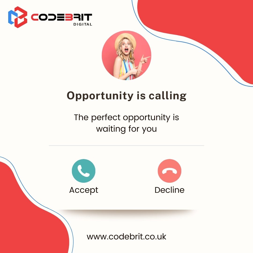 CodebritD37757's tweet image. Opportunity is calling.
The perfect moment to transform your business is waiting.
Will you Accept or Decline the call?
hello@codebrit.co.uk
codebrit.co.uk
๐Your future? One click away.
#CodebritDigital #WebDesignUK #WebsiteDesign #mobileapp #SEO #uiux #SmallBusinessUK