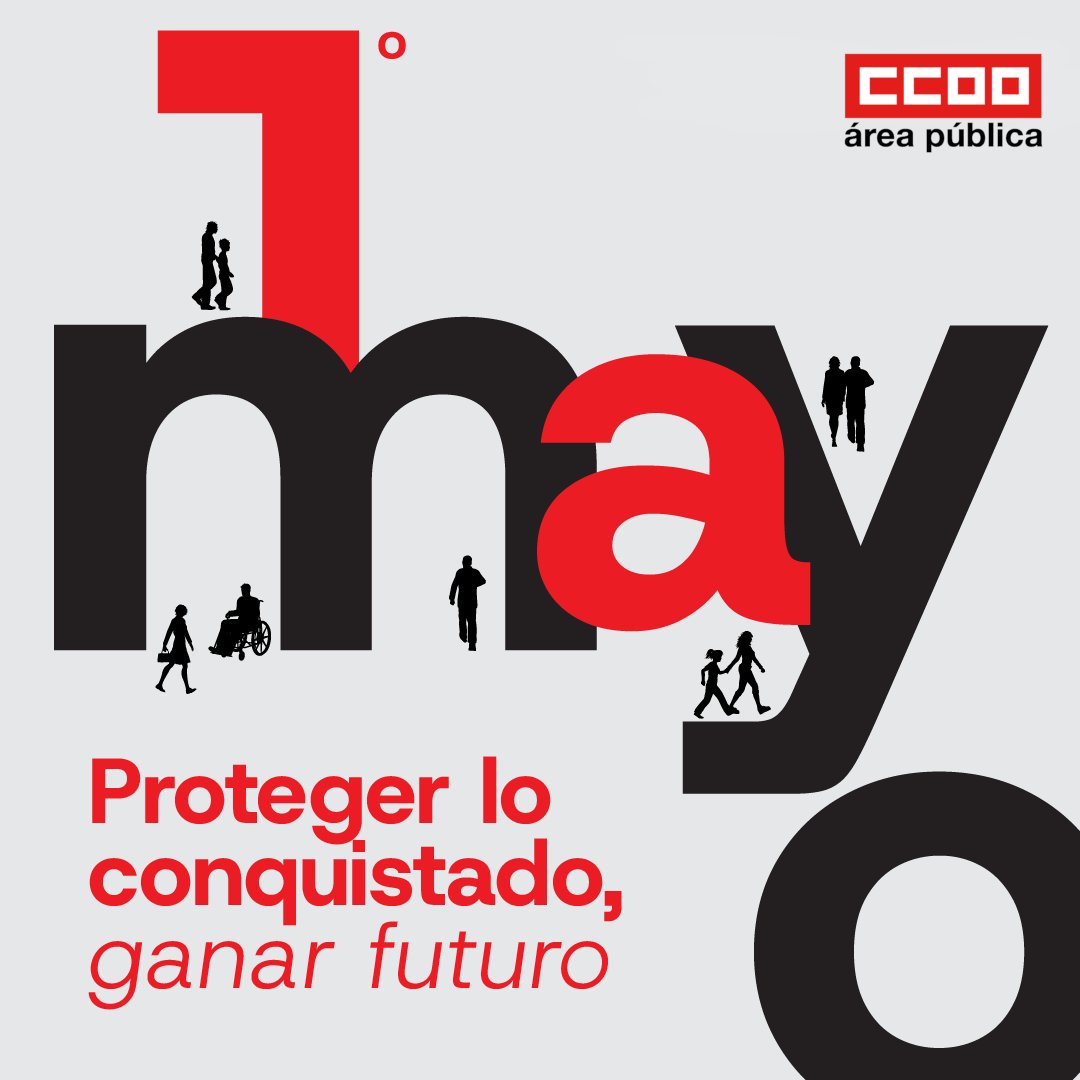 ✊ En este Primero de Mayo nos reivindicamos como sindicato mayoritario en la Función Publica.

Exigimos:
📌 Más y mejor empleo público.
📌 Culminación de los procesos de estabilización y del Acuerdo Marco.
📌 Subida del 0,5 %.
📌 Nuevo acuerdo de mejora de empleo.

#1MCCOO