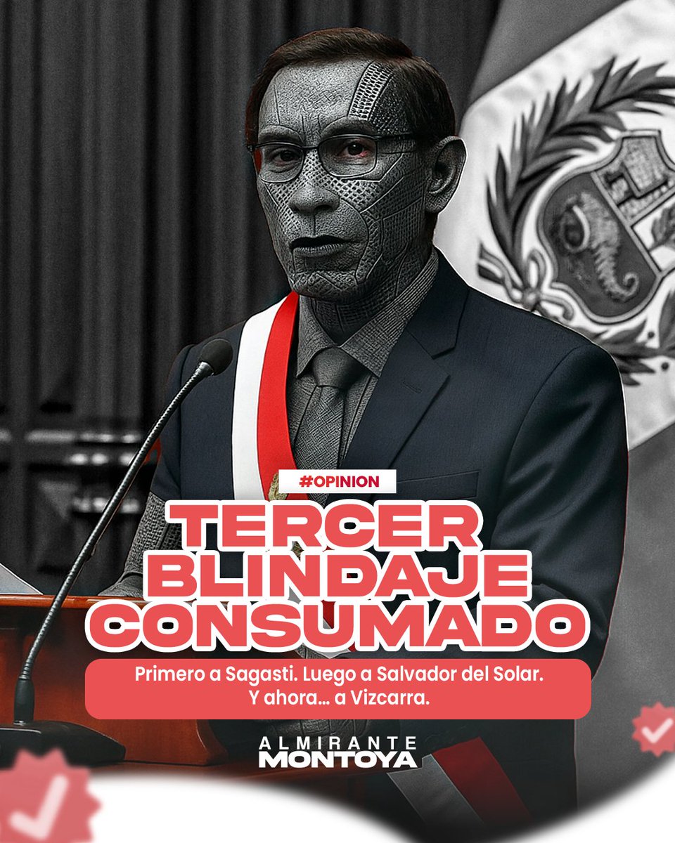 ¡Tercer blindaje consecutivo! ¡Inaudito! Primero a Sagasti. Luego a Salvador del Solar. Y ahora… a Vizcarra. 

No se alcanzó el número legal de votos para inhabilitar al expresidente responsable de uno de los episodios más oscuros y vergonzosos del poder en el Perú.

La votación