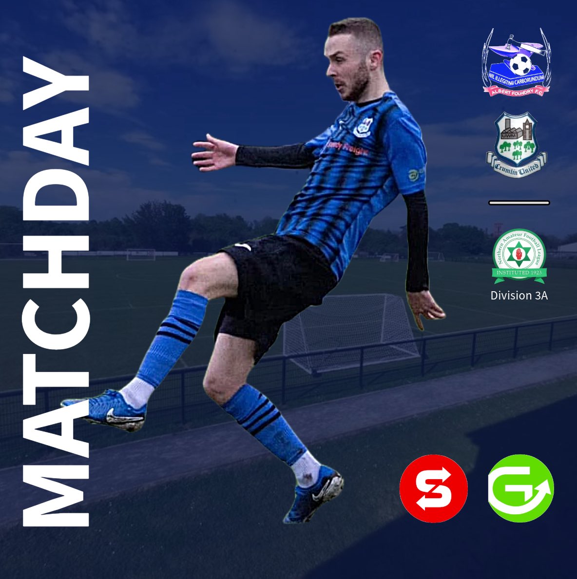 ⚫️ MATCHDAY 🔵

🆚 Albert Foundry
🕖 7pm
🏆 NAFL Div 3A
🏟️ Paisley Park Sportplex