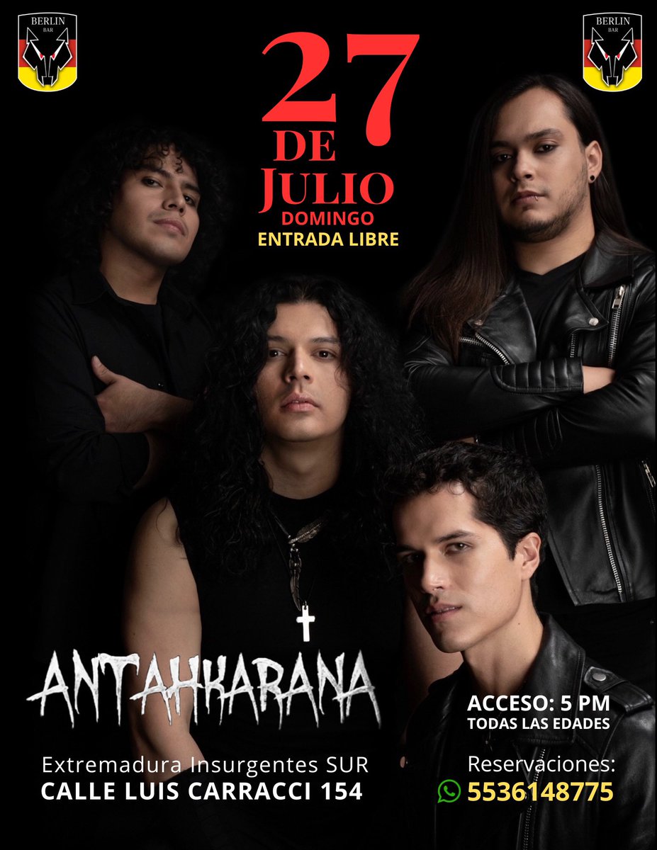 Una tarde, un lugar, y la música que nos conecta!
Domingo 27 de julio 2025, nos subimos al escenario con el corazón en la mano y los amplis al máximo.🤘
Ven a ser parte de un concierto especial que merece ser visto en vivo! Nos vemos en BAR BERLIN a las 5 pm! 
🚫No cover !