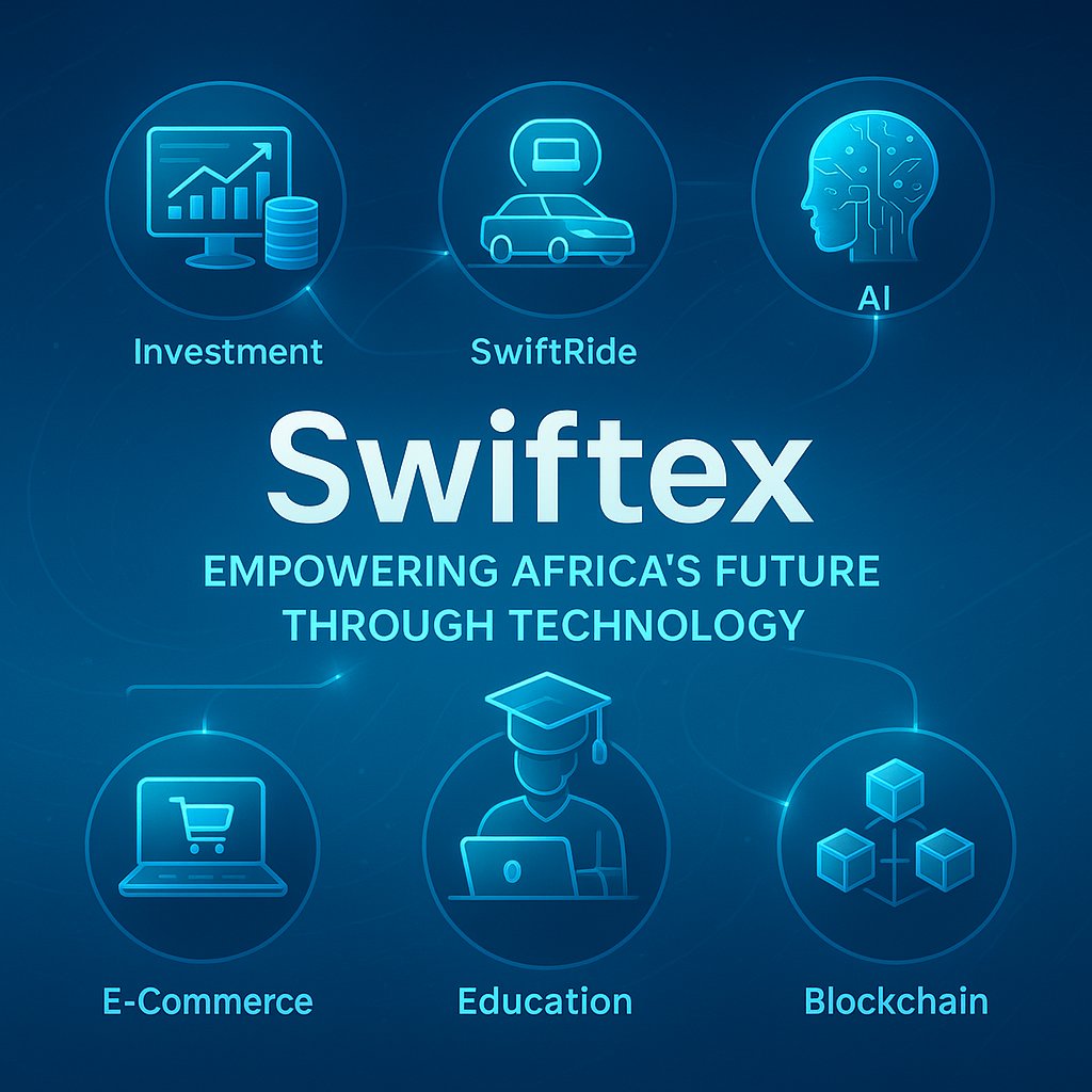 heddiir's tweet photo. At Swiftex, we’re not just building products;
We’re building a digital economy.

From ride logistics to tech education, investment platforms to AI innovation.

Our vision is simple:

Empower Africa’s future through technology.

One platform. Multiple solutions. Infinite potential https://t.co/VAFcrbi3jB