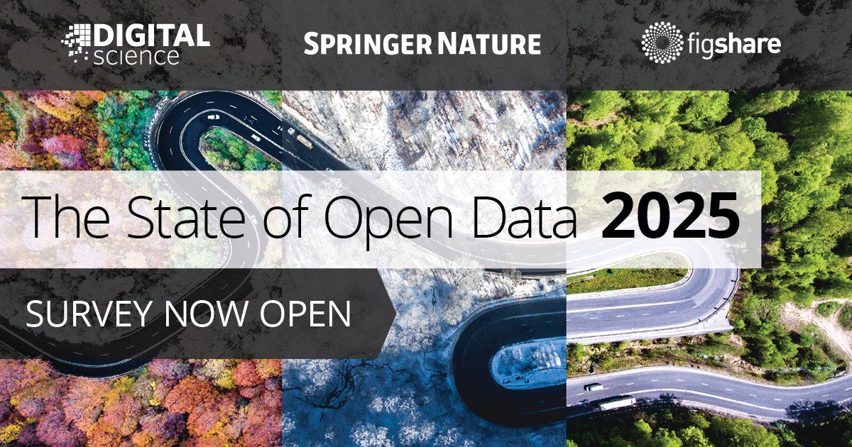 Figshare (@figshare) on Twitter photo The #StateOfOpenData 2025 survey is now OPEN! 📈
<a href="/SpringerNature/">Springer Nature</a>, <a href="/digitalsci/">Digital Science</a> and Figshare invite researchers globally to participate in our survey on sharing data and open data: springernature.eu.qualtrics.com/jfe/form/SV_3p…
Help shape the future of research data sharing! 🚀 The #StateOfOpenData 2025 survey is now OPEN! 📈
<a href="/SpringerNature/">Springer Nature</a>, <a href="/digitalsci/">Digital Science</a> and Figshare invite researchers globally to participate in our survey on sharing data and open data: springernature.eu.qualtrics.com/jfe/form/SV_3p…
Help shape the future of research data sharing! 🚀