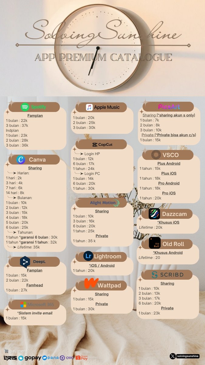 WTS aplikasi premium ᯓᡣ𐭩 #zonauang #zonaba #zonajajan 

t. netflix harian bulanan youtube yt prem iqiyi disney disney+ viu spotify apple music canva