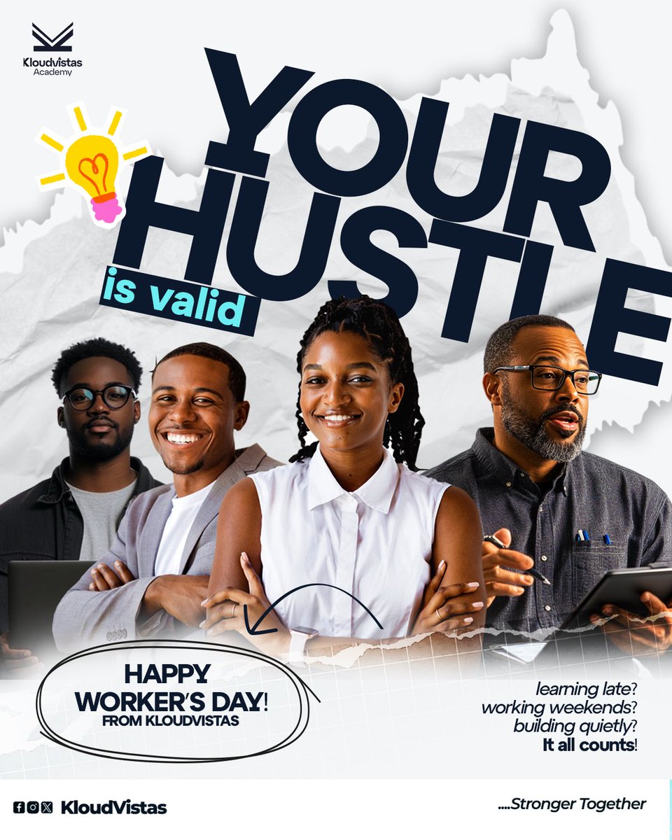 kloudvistas's tweet photo. To all the workers making it happen everyday, Happy Workers day!

Keep building, we’re cheering for you! 🎉 https://t.co/AfDu7WTbLA