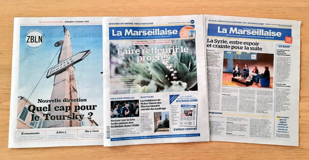 Léo Purguette (@leopurguette) on Twitter photo Trois Unes au lieu d'une pour La Marseillaise.
🗞 Toute l'actu avec votre journal
🎭 Toute l'actu culture avec <a href="/JournalZebuline/">Journal Zébuline</a> 
✒️ Un supplément spécial dédié aux Assises Méditerranéennes du journalisme 
Tout ça pour 1€50 en kiosques et dans les manifestations
Abonnez-vous ! Trois Unes au lieu d'une pour La Marseillaise.
🗞 Toute l'actu avec votre journal
🎭 Toute l'actu culture avec <a href="/JournalZebuline/">Journal Zébuline</a> 
✒️ Un supplément spécial dédié aux Assises Méditerranéennes du journalisme 
Tout ça pour 1€50 en kiosques et dans les manifestations
Abonnez-vous !
