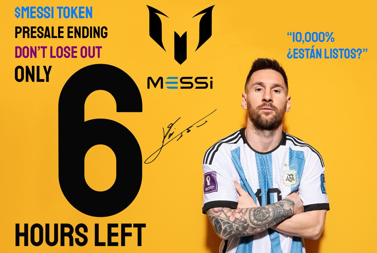 messi10token's tweet photo. $MESSI listing in 6hrs from now π₯π₯π₯ The fairlaunch wont be open for much longer! We're hours away from Raydium listing. It's now or never guys. Grab a bag, lock in and get ready to πππ
https://t.co/WWKZHaNkUi
#Messi10Token #Messi #Crypto #Solana #ICO
Bullish AF πππ https://t.co/fS2C7BzWn0