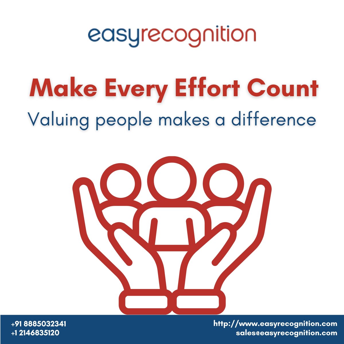 easyrnr's tweet photo. A workplace that values recognition creates motivated and high-performing teams!

📞+91 8885032341 / +1 2146835120
https://t.co/EBNfdufrE9
sales@easyrecognition.com https://t.co/yyes2W5oyg