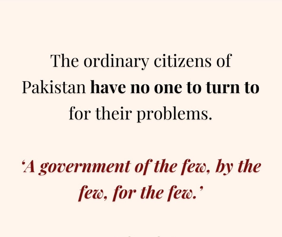 Ali_Hassan (@mahs76) on Twitter photo Democracy is the government of the People, by the People & for the People.
Unfortunately, in Pakistan, it is " A government of the Few, by the Few & for the Few" Democracy is the government of the People, by the People & for the People.
Unfortunately, in Pakistan, it is " A government of the Few, by the Few & for the Few"