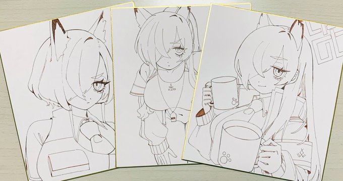 今日1日の成果物‼️
夜は枚数を増やすか色塗るか悩む〜 