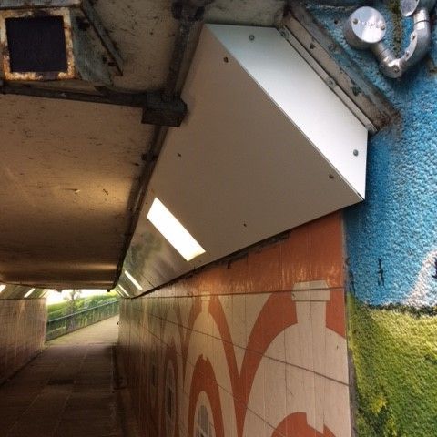 arklighting's tweet photo. Although underpasses are vital for safe community movement, their dimly lit nature can feel unsafe at night. Effective lighting enhances the sense of security and can stimulate the night-time economy. For this project, we created custom cornice fixtures with infill panels. https://t.co/337V9h2ZDh