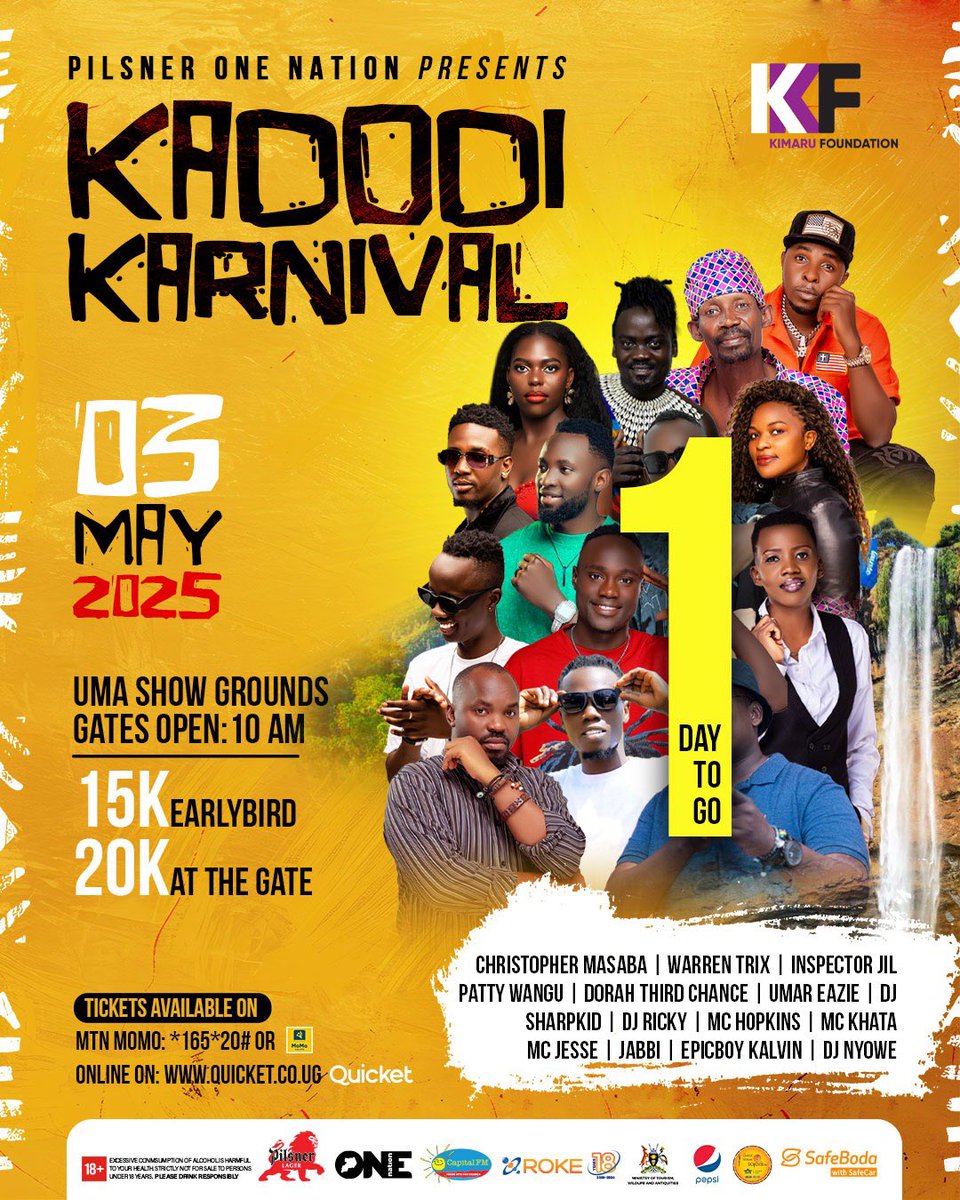 The day is almost here!! 😃

We hope you bought your tickets!! 

The 4th edition of the #KadodiKarnival2025 is a day a way 🥳🥳

Come through and let’s celebrate culture together! 

#PilsnerOneNation