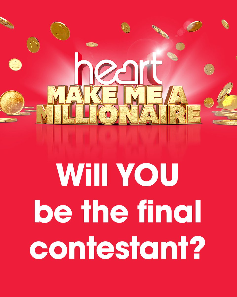 thisisheart's tweet image. There’s still time to be in Heart's Make Me A Millionaire final… 🤩
To be in with your chance to win £1 million, this is all you need to know 💰 heart.co.uk/win/heart-make…